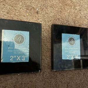 Collection Black Glass Photo Coasters